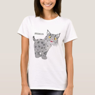 T-shirt Joli bobcat lynx méchant de dessin animé