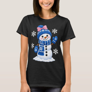 T-shirt Joli Bonhomme de Neige Féminin Noël Femmes Filles