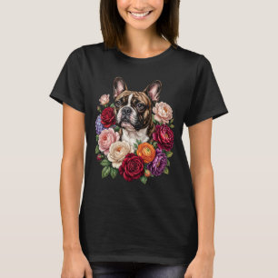T-shirt Joli Bouledogue Français Fleur Jardin Frenchie Chi