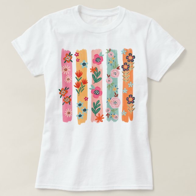 T-shirt Joli brosse florale (Design devant)