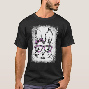 T-shirt Joli Bunny Visage Buffalo rose Lunettes Plaid Happ