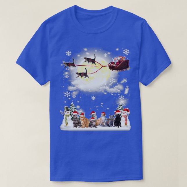 T-shirt Joli cadeau de costume de chat de Noël pour hommes (Design devant)