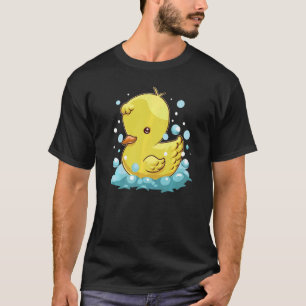T-shirt Joli Canard Jaune Bain d'Oiseau Piscine Caneton