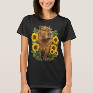 T-shirt Joli Capybara Floral Tournesol