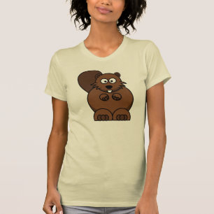 T-shirt Joli castor de dessin animé, drôle d'animal de la