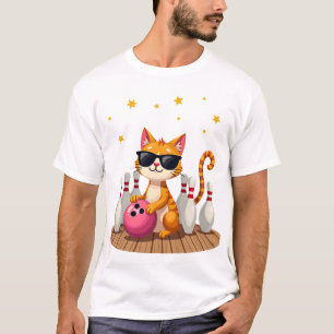 T-shirt Joli Chat Avec Lunettes De Soleil Chat Jouant Au B