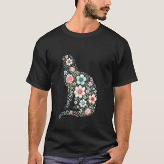 T-shirt Joli Chat Chaton Fleurs Floral