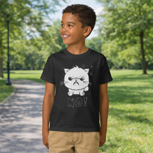 T-shirt Joli chat en colère qui crache Non.
