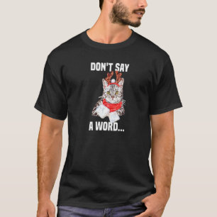 T-shirt Joli chat gris avec costume de renne sans mots