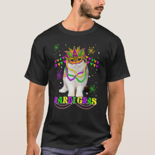 T-shirt Joli Chat Mardi Gras Exotic Shorthair Masque Perle