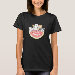 T-shirt Joli Chat Mignon Dans Pastèque Jolie Famille de Ch
