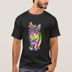 T-shirt Joli Chat Portant un Masque de Carnaval Chat de Ma