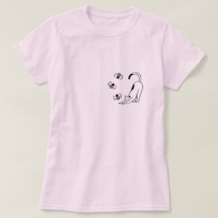T-shirt Joli Chat Rose Simple