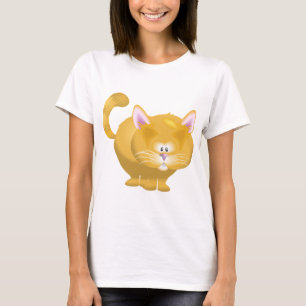 T-shirt Joli chat tigré rond au pelage roux
