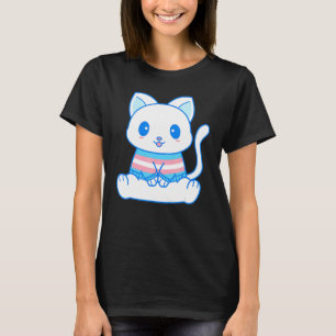 T-shirt Joli chat trans - Kitten drapeau transgenre transs