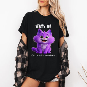 T-shirt Joli Chat Violet   Croyez-Moi Je Suis une Créature