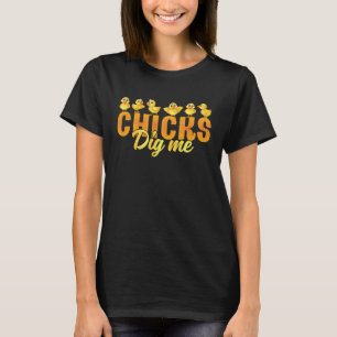 T-shirt Joli Chaud Poussins Me Creuser Poulet Whisperer Hu