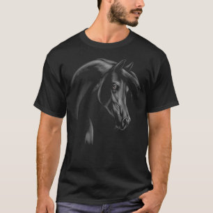 T-shirt Joli cheval arabe dessiné à la main dessin artisti