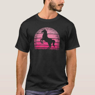 T-shirt Joli Cheval Rétro Coucher de Soleil Équitation Che