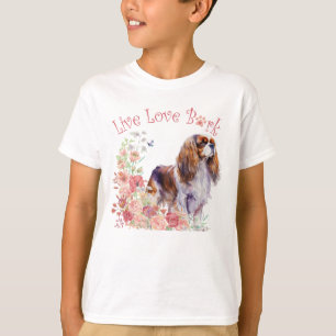T-shirt Joli chien Cavalier King Charles Spaniel floral
