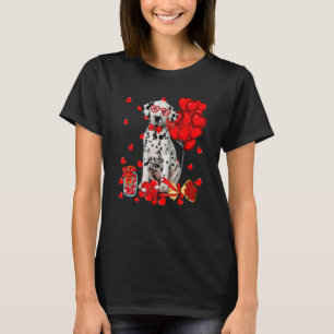 T-shirt Joli chien dalmatien drôle coeur Saint-Valentin Ch