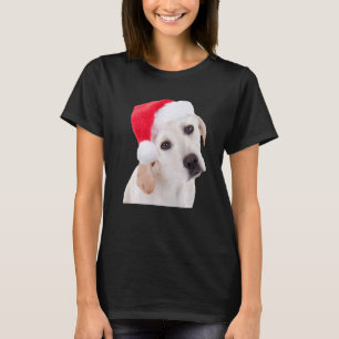 T-shirt Joli chien de laboratoire jaune Santa Hat Noël Lab