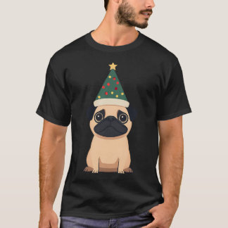 T-shirt Joli chien pug de Noël