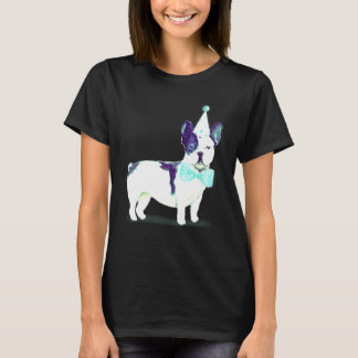 T-shirt Joli chiot Bouledogue Français noir et blanc pour