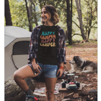 T-shirt Joli citation de Camper avec un texte coloré rétro