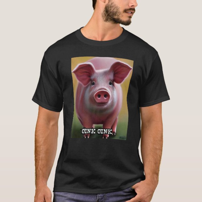 T-shirt Joli Cochon Piggie Rose Rose 18 (Devant)