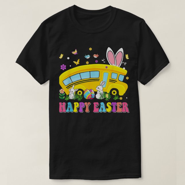 T-shirt Joli conducteur de bus scolaire de Pâques Pâques (Design devant)