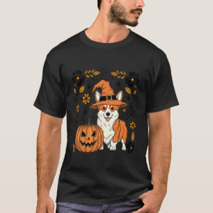 T-shirt Joli costume d'Halloween pour Corgi citrouille fle