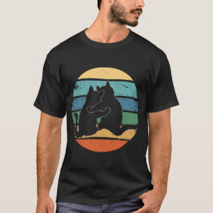 T-shirt Joli coucher de soleil de chat vintage rétro