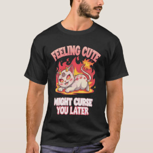 T-shirt Joli Démon Chat Maudit Occulte Sorcellerie Drôle