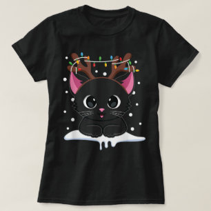 T-shirt Joli design de chat noir pour Noël