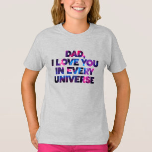 T-shirt Joli Design De Texte Papa Je T'Aime Dans Chaque Un