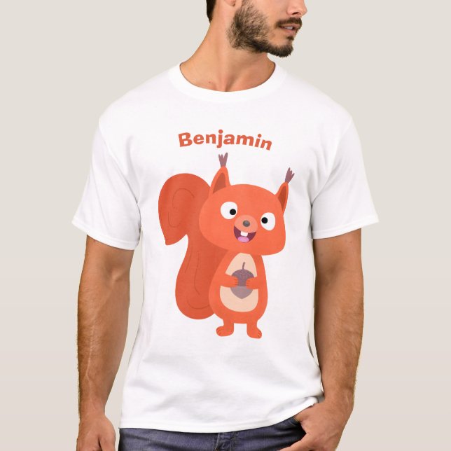 T-shirt Joli dessin animé d'écureuil roux (Devant)