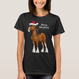 T-shirt Joli dessin Clydesdale Brouillon Cheval Noël