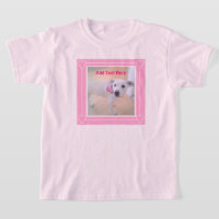 Joli deux photo cadre rose doux Chien chiot blanc 