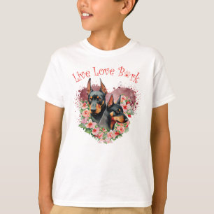 T-shirt Joli Doberman Floral