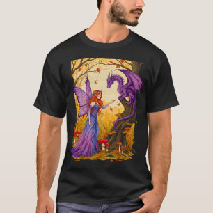 T-shirt Joli dragon sur un champignon