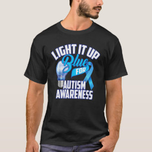T-shirt Joli éclairage en bleu pour la sensibilisation à l