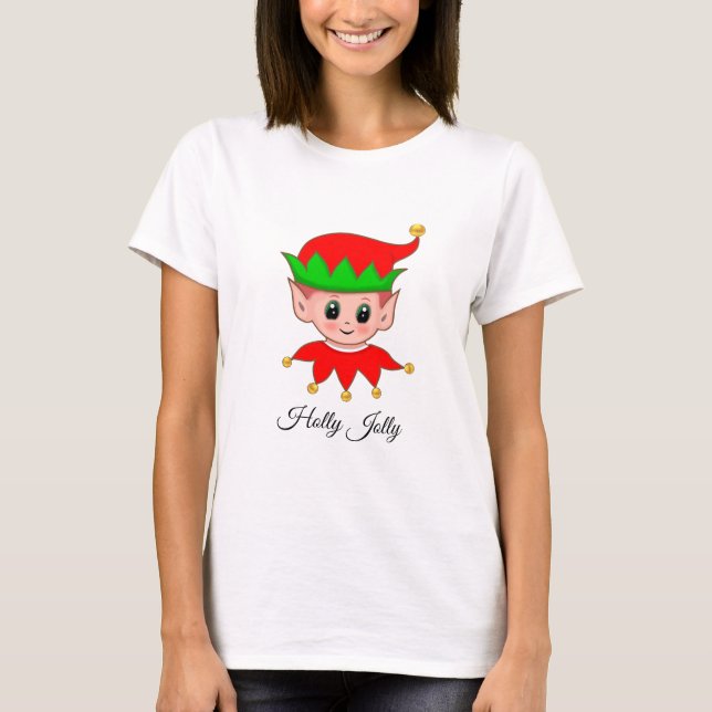 T-shirt Joli elfe de Noël & Jingle Bells (Devant)
