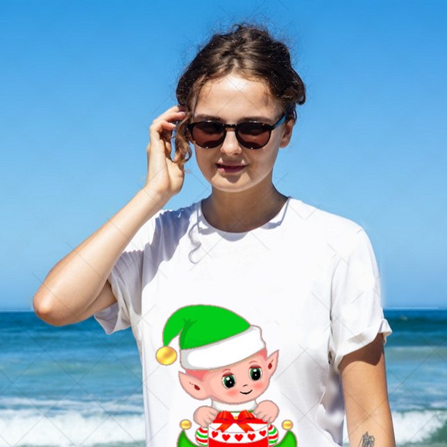 T-shirt Joli Elfe Vert Noël (Créateur téléchargé)