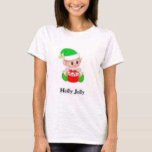 T-shirt Joli Elfe Vert Noël