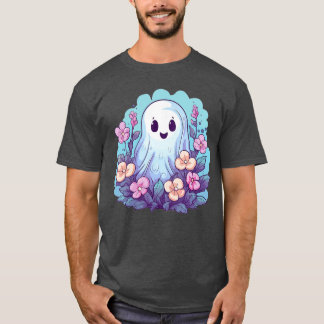 T-shirt Joli Fantôme Avec Fleurs I Enfants 1