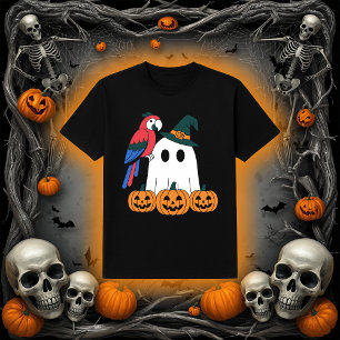 T-shirt Joli Fantôme avec Perroquet Pirate Halloween