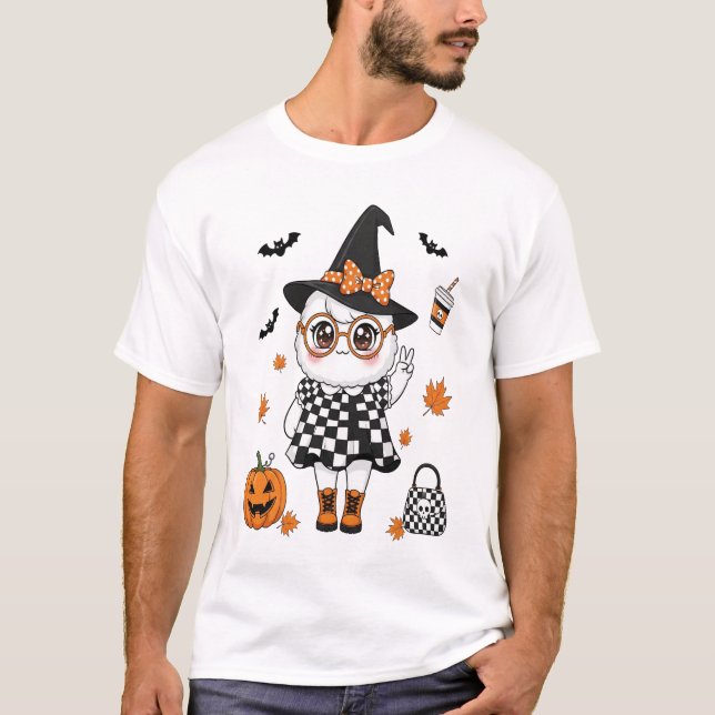 T-shirt Joli fantôme d'Halloween (Devant)