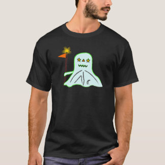 T-shirt Joli fantôme effrayant avec drapeau orange