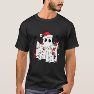 T-shirt Joli Fantôme Éffrayant Noël Santa Hat Funny Famill